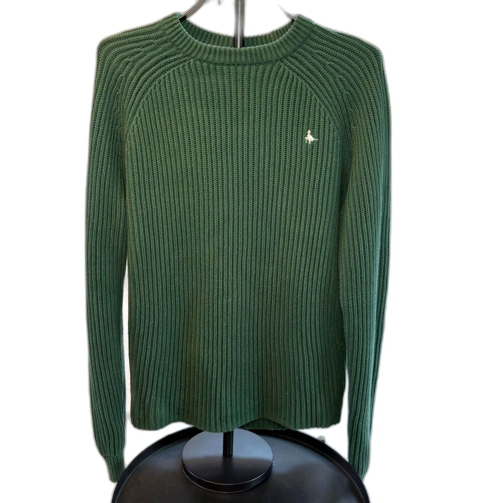 Jack Wills Men's Ribbed Fisherman Knit Crew Neck Jumper Sweater Green Size Large
